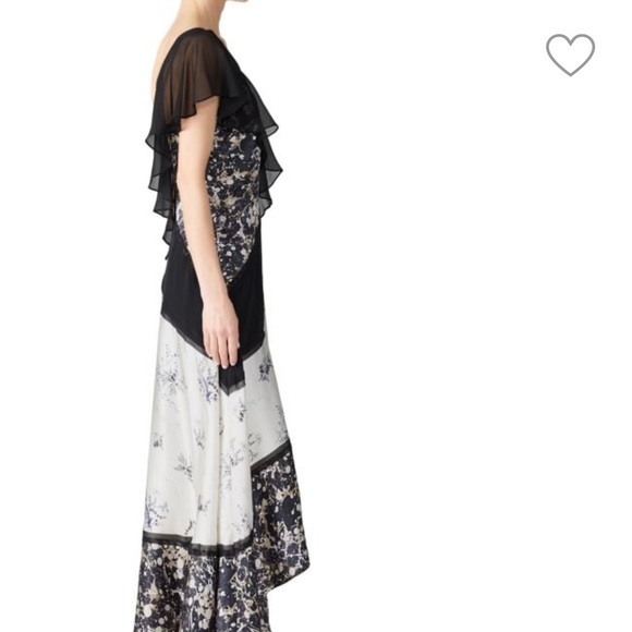 Floral V Neck Silk Maxi Dress - Jason Wu - Picture 3 of 4